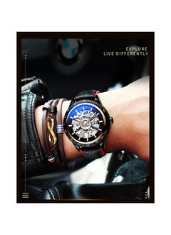 Tevise Automatic Mechanical Wrist Watch With Luminous Pointer Leather Band For Men  - Image 4