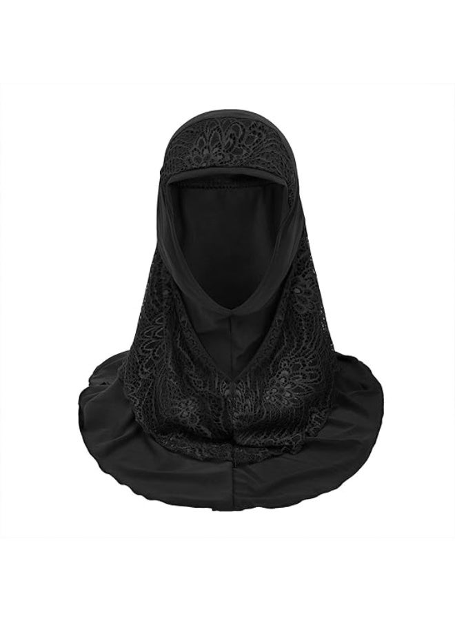 Muslim Hijab Lace Islamic Scarf Head Wrap Pray Scarves Women's Headwear - Image 3