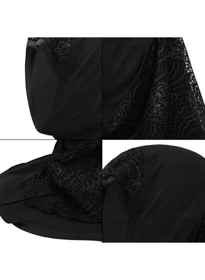 Muslim Hijab Lace Islamic Scarf Head Wrap Pray Scarves Women's Headwear - Image 4