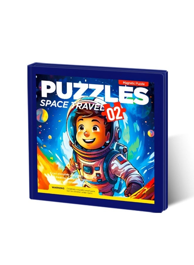 بازل مغناطيسي تعليمي - العاب اطفال ٣ سنوات فما فوق، كتاب ألغاز لتنمية الذكاء والتركيز، العاب تعليمية منتسوري مثالية للسفر وهدايا للأولاد والبنات - Image 1