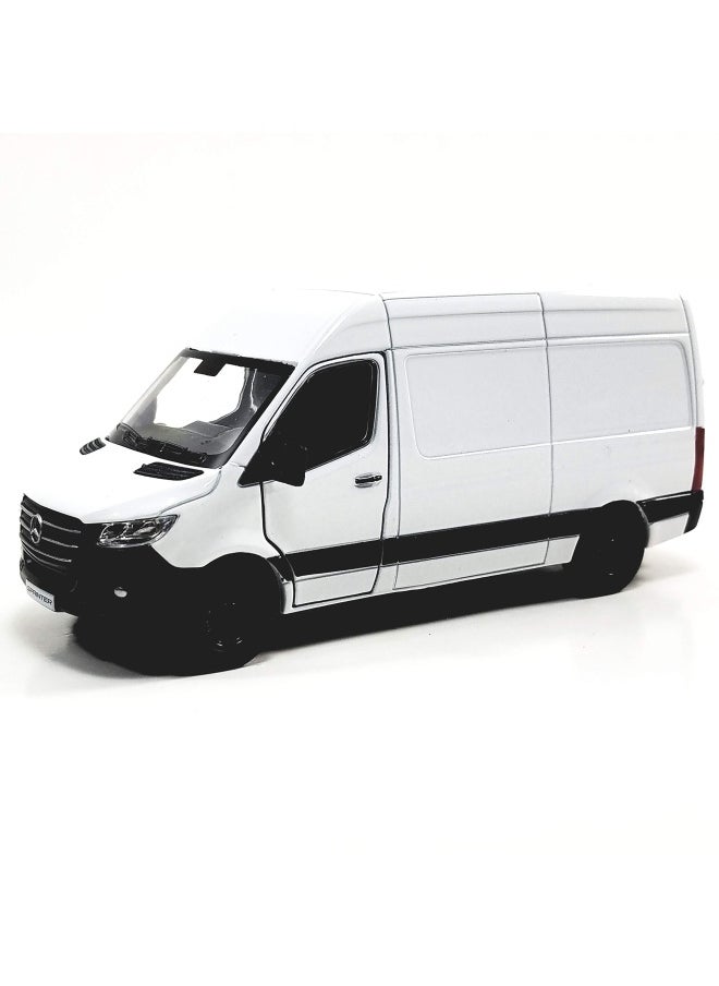 Kinsmart 2019 Mercedes Benz Sprinter Cargo Van White 1:48 O Scale Die Cast Metal Model Toy Car W/Pullback Action  - Image 1
