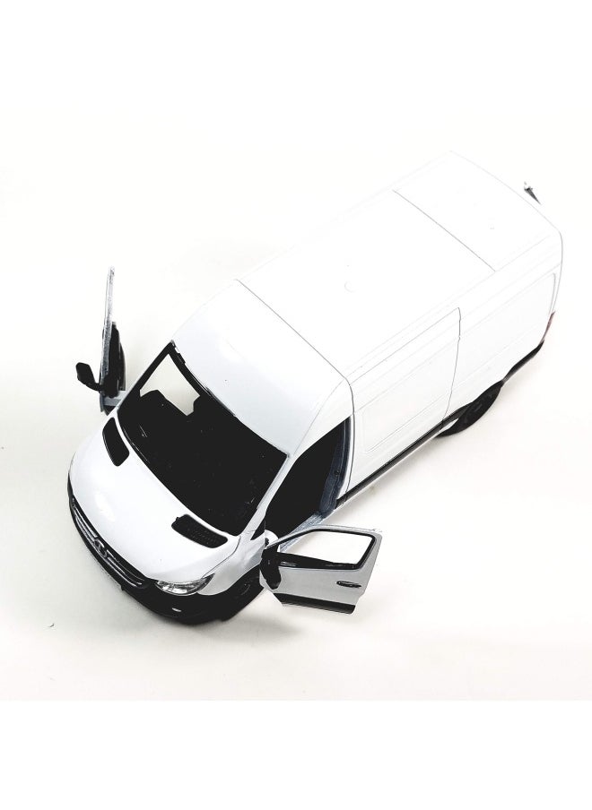 Kinsmart 2019 Mercedes Benz Sprinter Cargo Van White 1:48 O Scale Die Cast Metal Model Toy Car W/Pullback Action  - Image 3