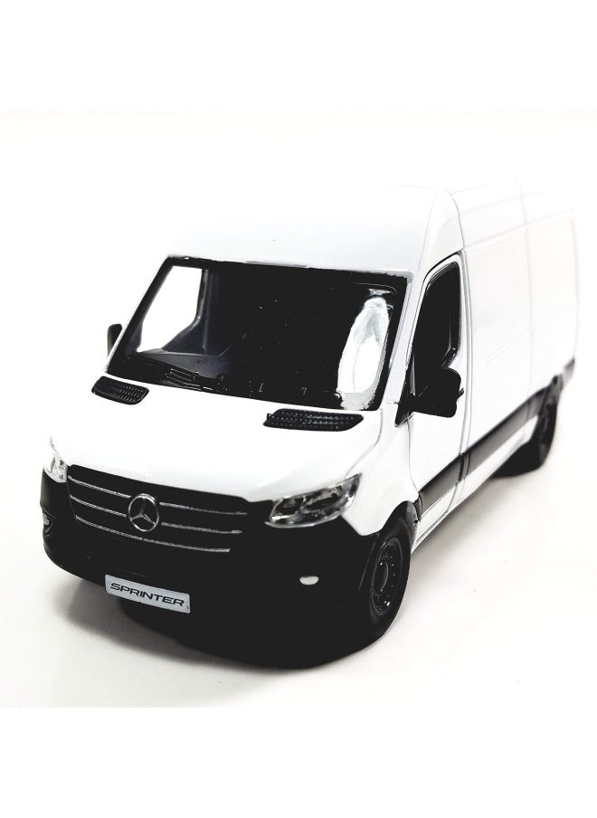 Kinsmart 2019 Mercedes Benz Sprinter Cargo Van White 1:48 O Scale Die Cast Metal Model Toy Car W/Pullback Action  - Image 2