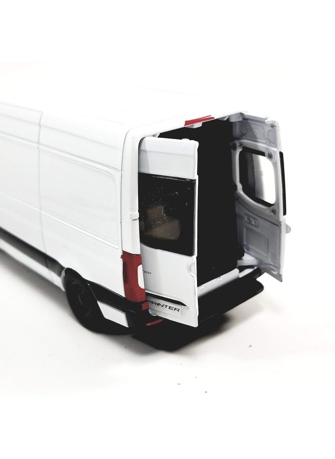 Kinsmart 2019 Mercedes Benz Sprinter Cargo Van White 1:48 O Scale Die Cast Metal Model Toy Car W/Pullback Action  - Image 5