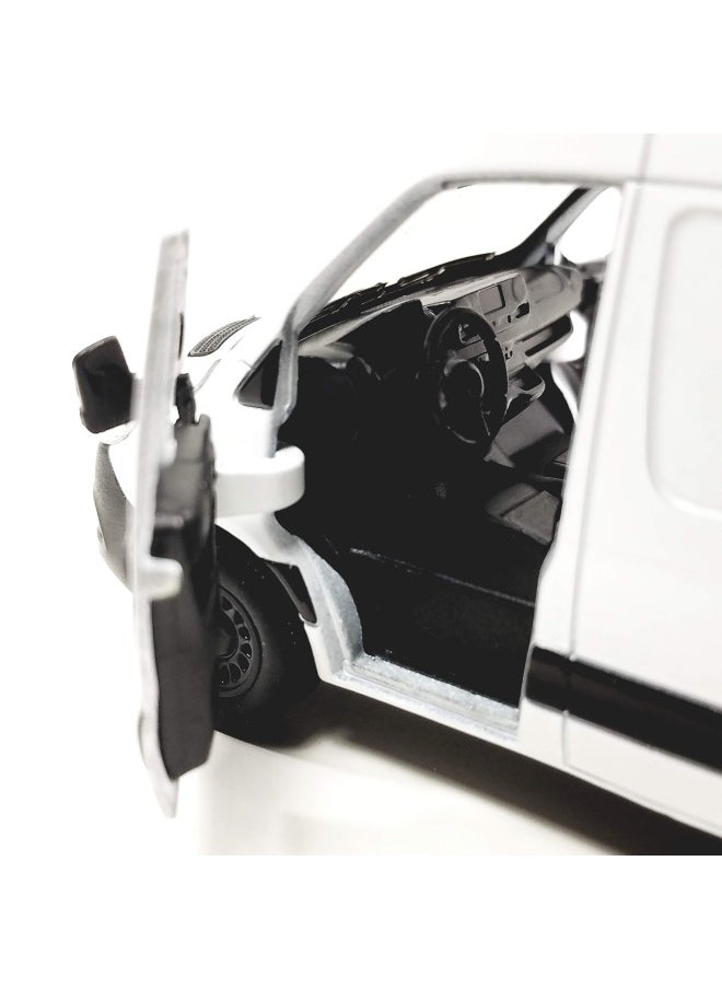Kinsmart 2019 Mercedes Benz Sprinter Cargo Van White 1:48 O Scale Die Cast Metal Model Toy Car W/Pullback Action  - Image 4