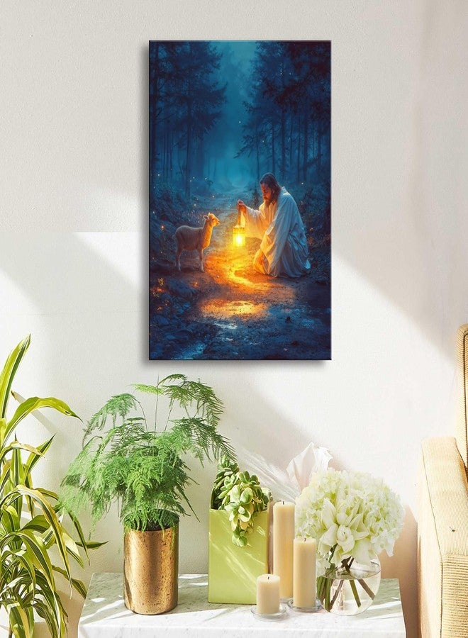 Ploceiny Christian Wall Art Decor - Serenity Prayer & Jesus with Lost Lamb Picture, Baptism Gifts for Boys & Girls, Inspirational Home Decor for Women & Men, Perfect for Prayer Rooms & Christmas Decor A-373 - Image 3