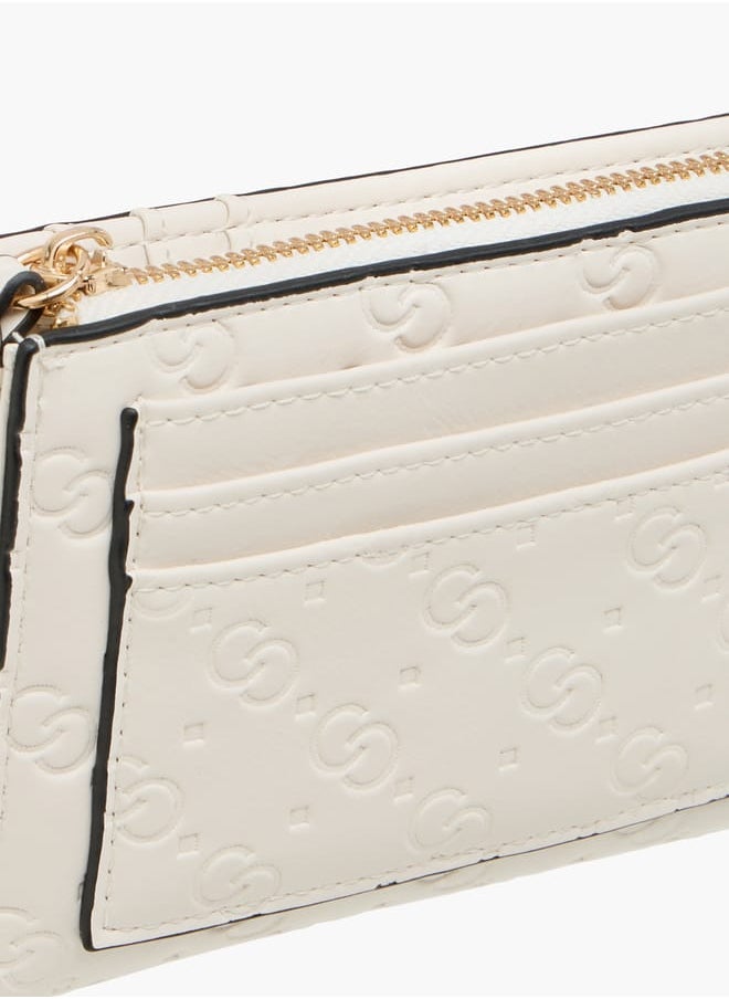 Celeste Women Monogram Embossed Wallet with Zip Closure  - Image 2