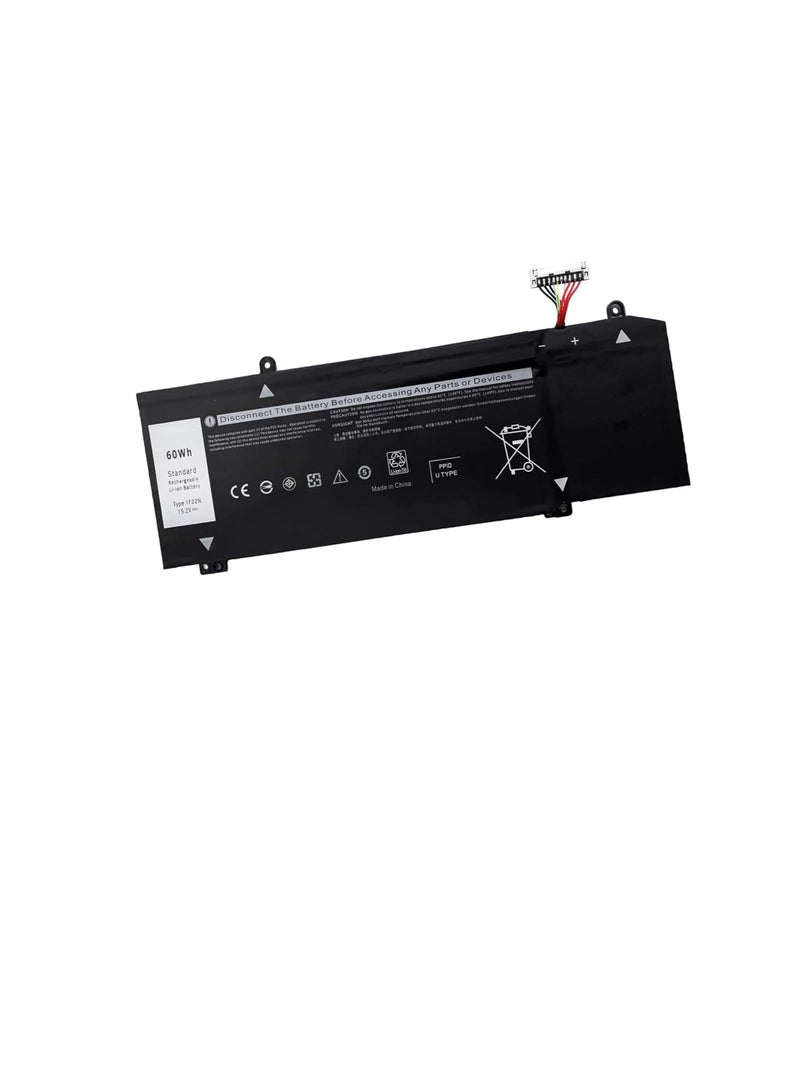بطارية بديلة للكمبيوتر المحمول 1F22N متوافقة مع Dell Alienware 2018 M15 P79F M17 R1 R2 P37E P37E001 متوافقة مع Dell G7 7590 G7 7790 G5 5590 5590-D2783W D2743B D2843W HYWXJ JJPFK 15.2V 60Wh - Image 1