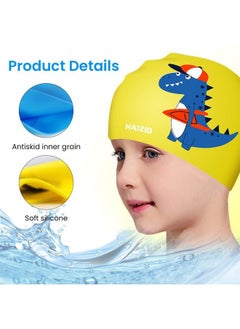 Proberos Swimming Cap For Boys Girls Waterproof Silicone Swimming Cap Ideal For All Head Shape Swimming Cap For Kids Age 3 14  - Image 5
