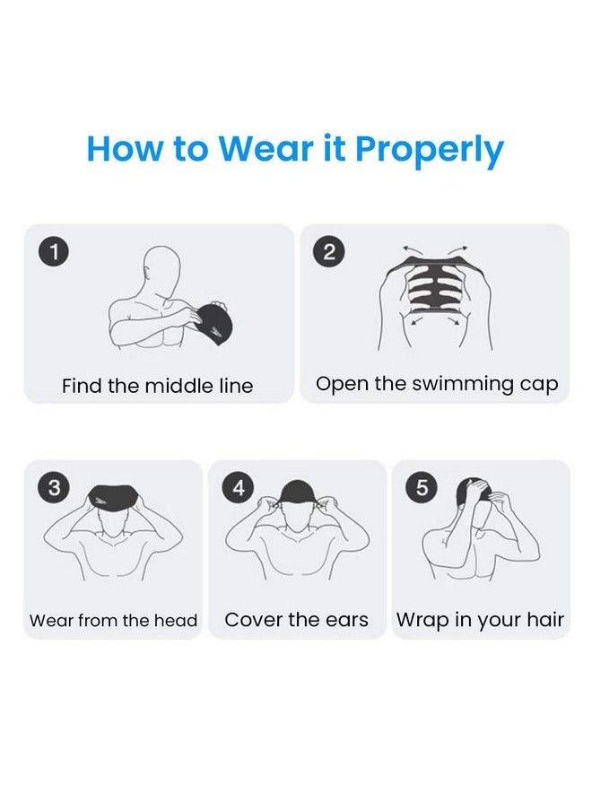 Proberos Swimming Cap For Boys Girls Waterproof Silicone Swimming Cap Ideal For All Head Shape Swimming Cap For Kids Age 3 14  - Image 4