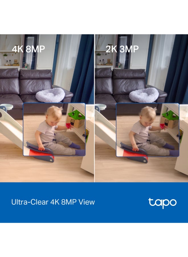تي بي لينك كاميرا داخلية ذكية Tapo C260 4K 8MP مع خاصية التحريك والإمالة | التعرف على الوجوه البشرية | كشف ذكي وإشعارات - شخص، حيوان أليف، مركبة. بكاء طفل | رؤية ليلية | 360° أفقي و116° عمودي | صوت ثنائي الاتجاه | نطاقات واي فاي مزدوجة 5GHz و2.4GHz - Image 5