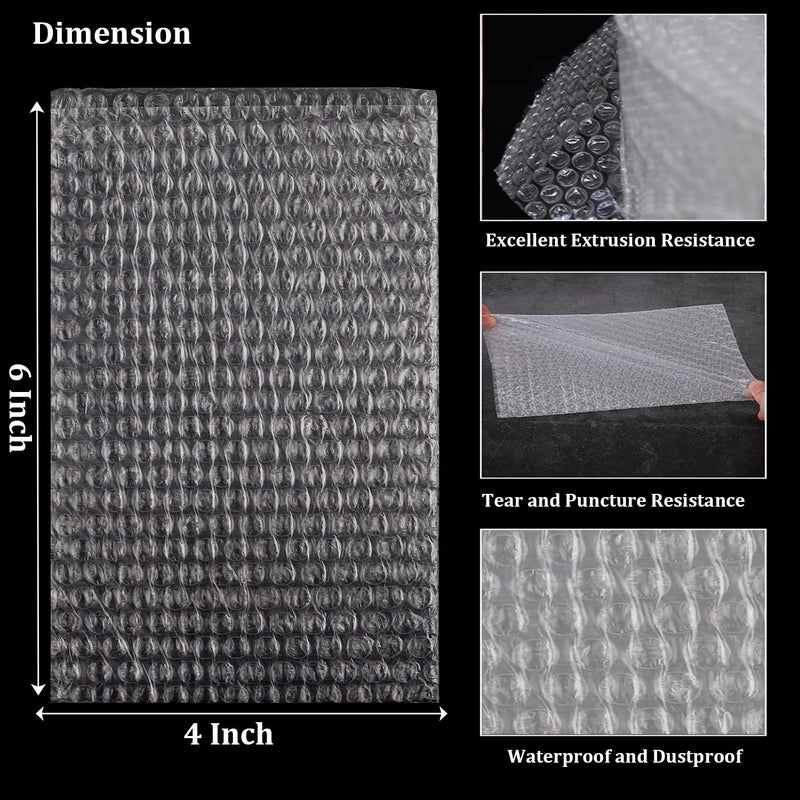 Ailengy Bubble Cushion Wrap Pouches, Ailengy 4x6 Inches Bubble Out Bag, Double Walled Cushioning Bags Thickening Shockproof Foam Bags for Shipping, Storage, and Moving - 50pcs - Image 2
