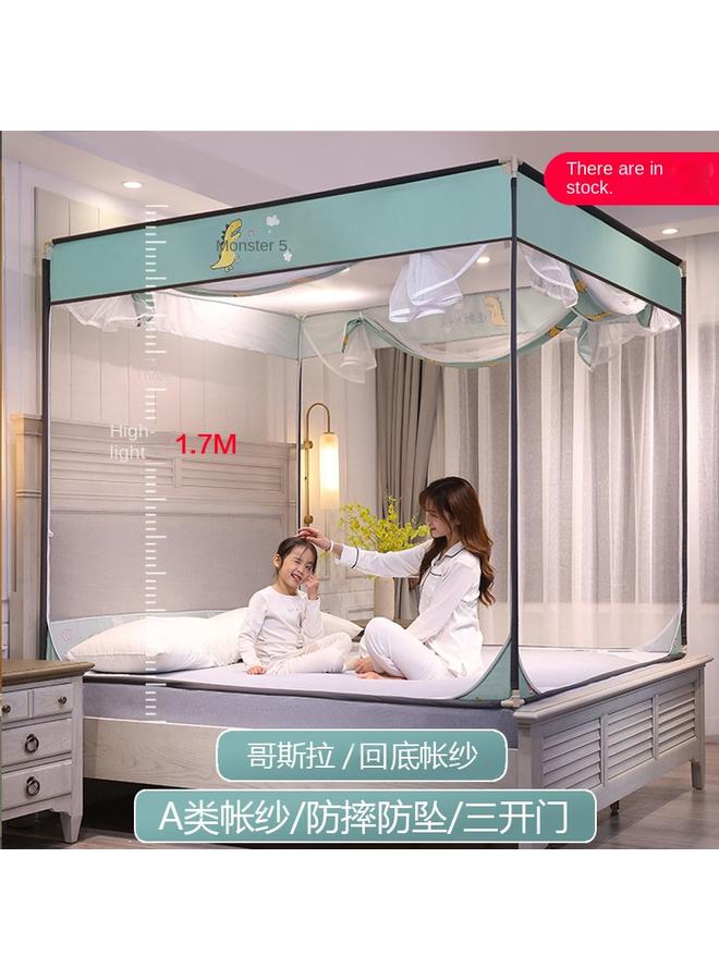 Bluejw 2022 Bed-style Square Top Anti-drop Mosquito Net Wholesale Three-door Zipper Seat Bed Tone Household Children's Anti-drop Text Tone - Image 1