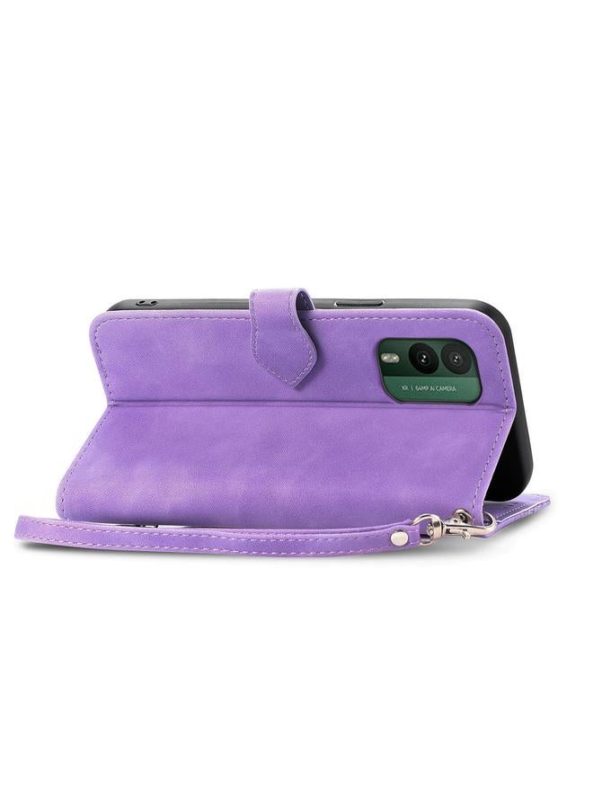 اس-توب جراب هاتف Nokia XR21 من الجلد بسحاب منقوش عليه زهور - Image 5