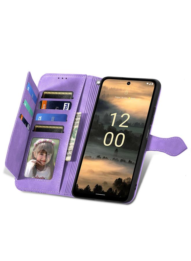 اس-توب جراب هاتف Nokia XR21 من الجلد بسحاب منقوش عليه زهور - Image 4