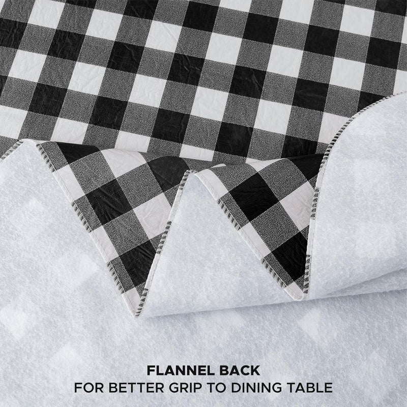 Nasitos 2 Pack Vinyl Picnic Table Cloth Rectangle Table 60x84 Inch-Flannel Backed Waterproof Tablecloth Checkered Black and White, Wipeable Plastic Table Cover for Dinner Party, Kitchen, Outdoor - Image 3
