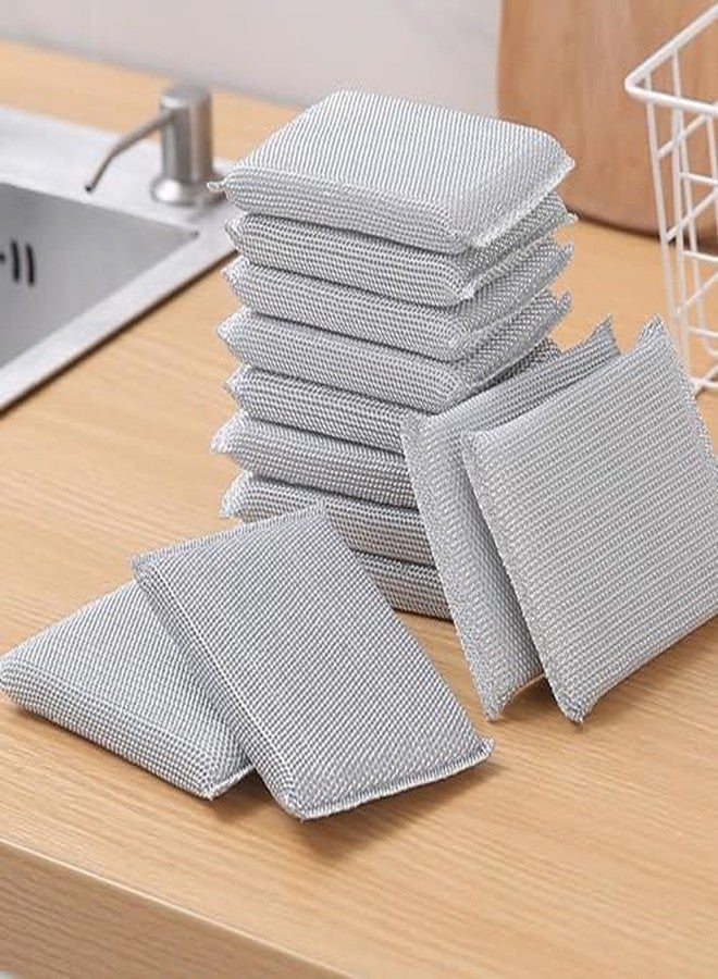 LARYNX Kitchen Scrubber with Sponge - Pack of 4, Scrub Sponge for Utensil Cleaning, Scratch Proof Scrubber for All Utensils Cleaning, Steel Wire Non-Scratch Reusable Dishwashing Sponge for Kitchen - Image 1
