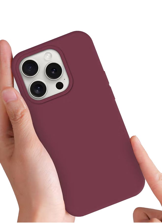 CATANES Silicone Case Cover for Apple iPhone 15 Pro Max Case Durable and Anti Scratch Back Cover Cherry  - Image 3