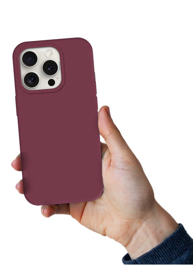 CATANES Silicone Case Cover for Apple iPhone 15 Pro Max Case Durable and Anti Scratch Back Cover Cherry  - Image 4