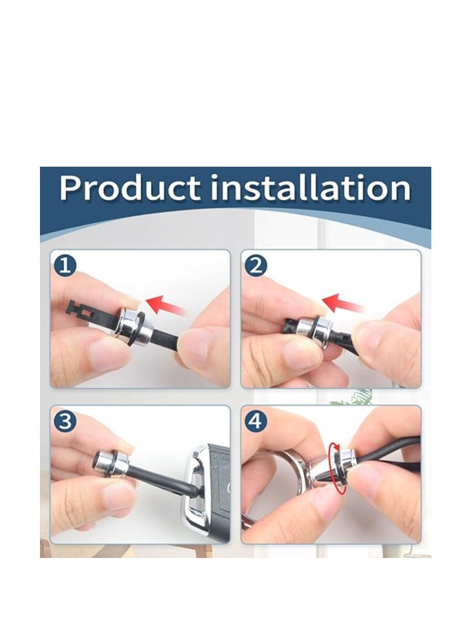 OUYoo وحدة التحكم عن بعد اللين لغطاء حافظة المفاتيح من فورد مع حامل حقيبة سلسلة المفاتيح الحماية الكاملة لمستكشف فورد الاندماج والهروب من السطح F150 F250 F350 F450 F550 Maverick Mustang (Silver) - Image 4