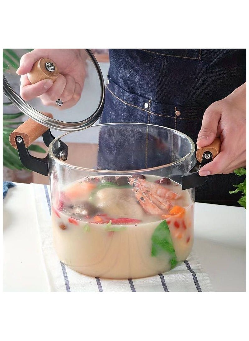 Pyrex glass pot, heat-resistant, for direct use on the stove for cooking and serving. A different taste for food. You will try it yourself. Imported product, size 3500 ml.