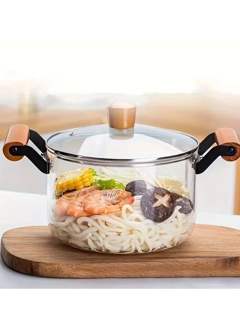 Pyrex glass pot, heat-resistant, for direct use on the stove for cooking and serving. A different taste for food. You will try it yourself. Imported product, size 3500 ml.