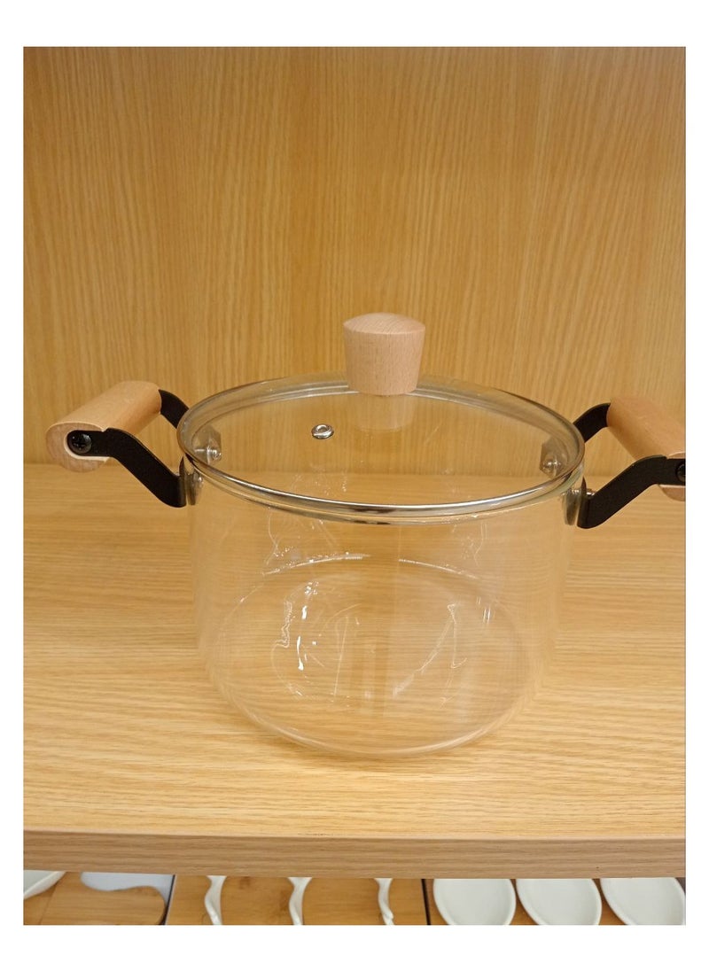 Pyrex glass pot, heat-resistant, for direct use on the stove for cooking and serving. A different taste for food. You will try it yourself. Imported product, size 3500 ml.