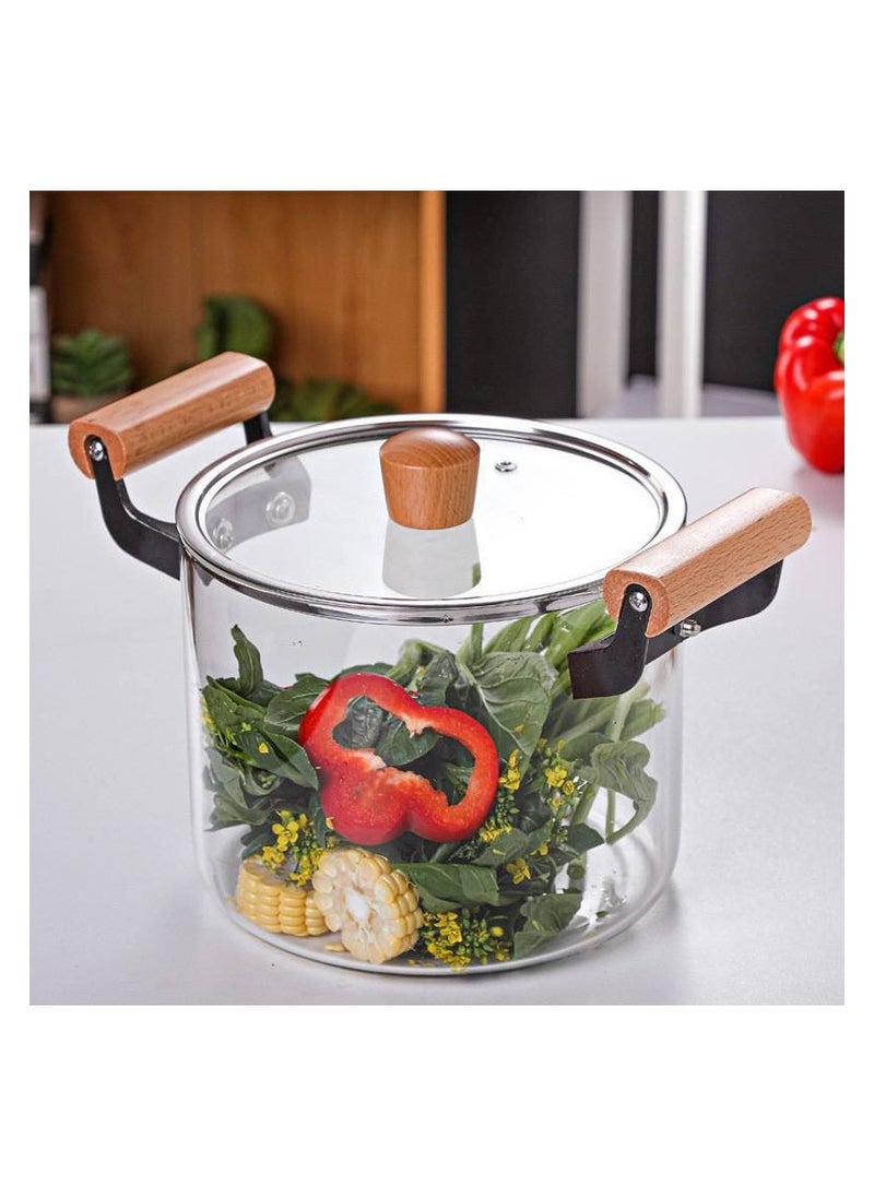 Pyrex glass pot, heat-resistant, for direct use on the stove for cooking and serving. A different taste for food. You will try it yourself. Imported product, size 3500 ml.