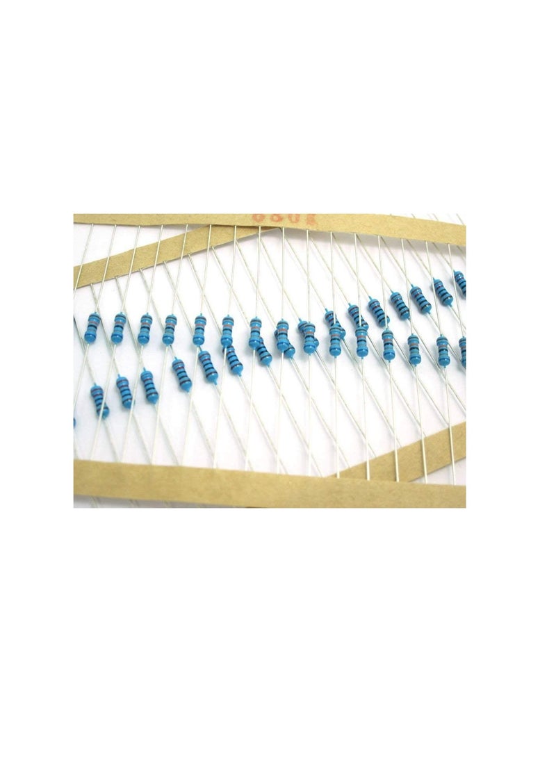 1/4W Metal Film Resistor, 5 Colour Ring Band 1% Ω Ohms Tolerance, For Electrical DIY Pack of 50 (1/4W 470KΩ (470000ohms))  - Image 3