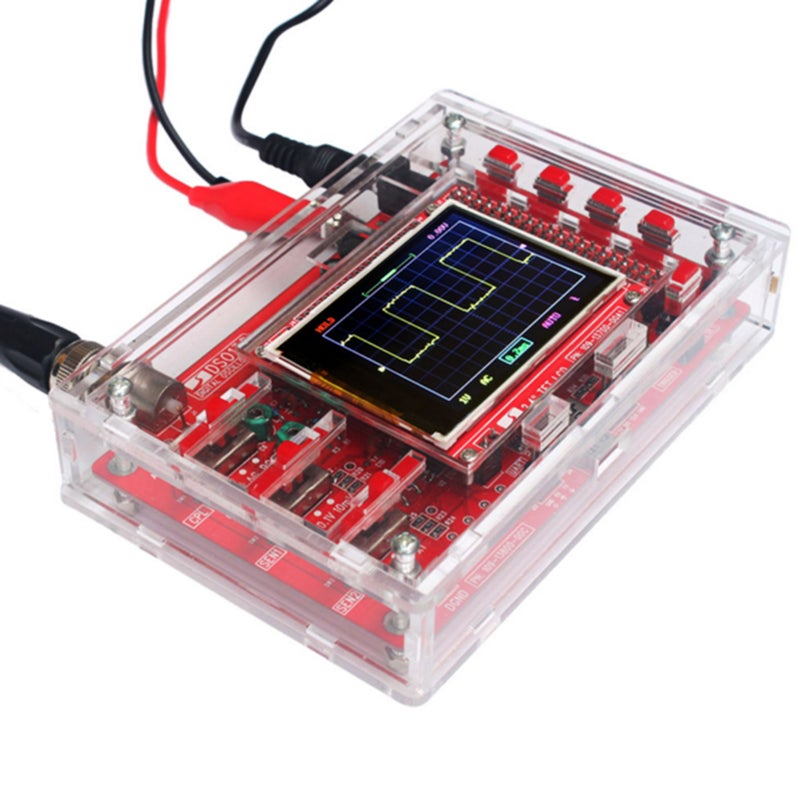 مجموعة مخطط التذبذب (Oscilloscope Kit) بـ شاشة TFT مقاس 2.4 بوصة - مخطط تذبذب رقمي محمول بحجم جيب مع غاية وحساس - مجموعة تعليمية إلكترونية معتممة بالكامل - Image 1