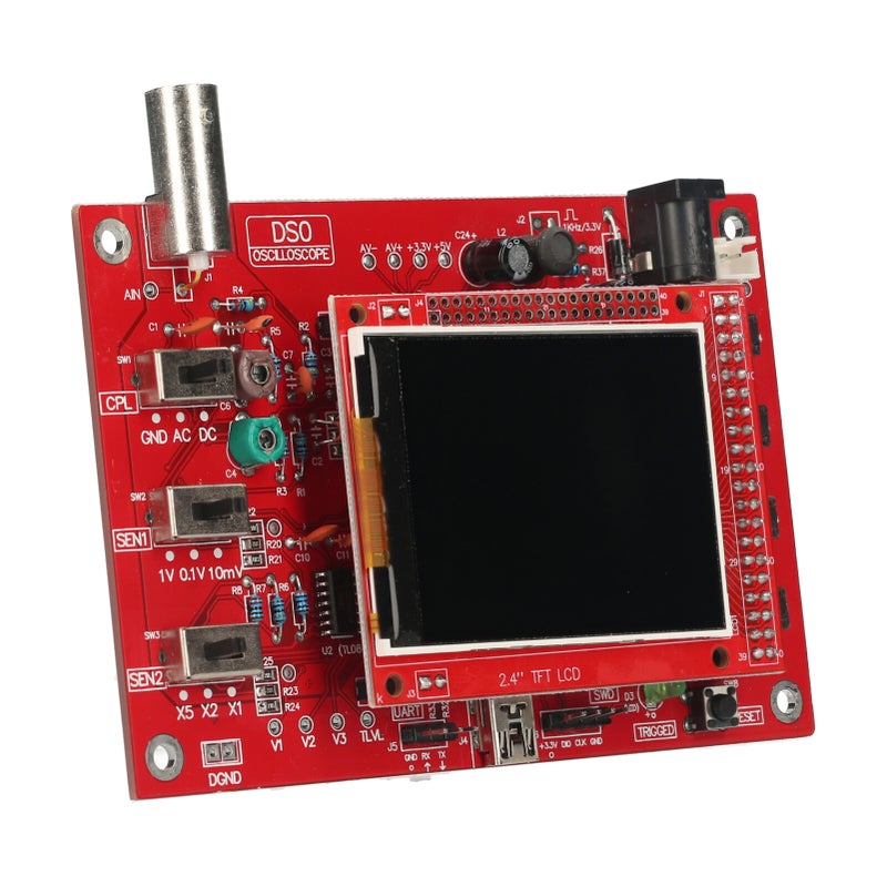 مجموعة مخطط التذبذب (Oscilloscope Kit) بـ شاشة TFT مقاس 2.4 بوصة - مخطط تذبذب رقمي محمول بحجم جيب مع غاية وحساس - مجموعة تعليمية إلكترونية معتممة بالكامل - Image 5