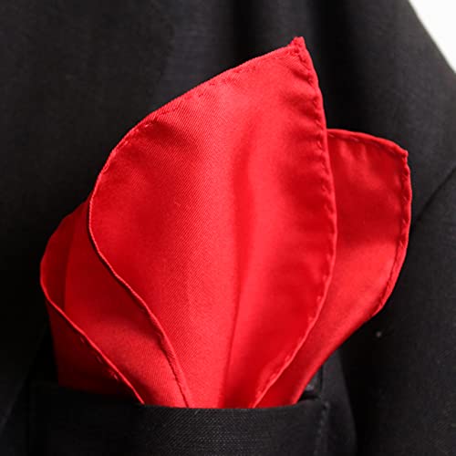 Royal Silk Fine Red Silk Twill Pocket Square for Men 100% Silk - Full-Sized 17"x17" - Image 5