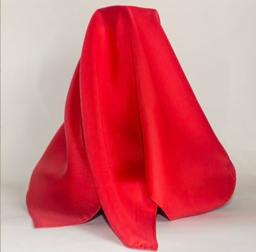 Royal Silk Fine Red Silk Twill Pocket Square for Men 100% Silk - Full-Sized 17"x17" - Image 3
