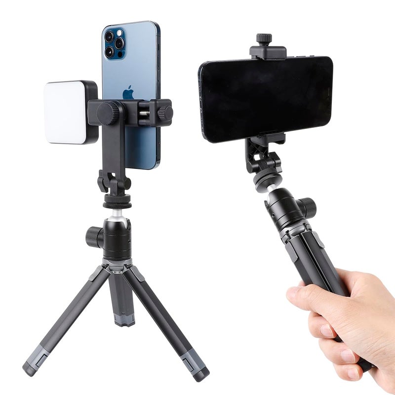 Leenconghui Multifunctional Universal Cell Phone Tripod Mount Adapter 360 Rotation Camera Hot Shoe Phone Holder Compatible with Canon Nikon Sony DSLR - Image 5