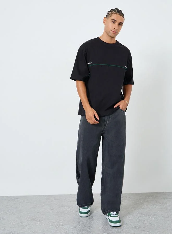 Styli Men Graphic Print Cotton Oversized T-Shirt