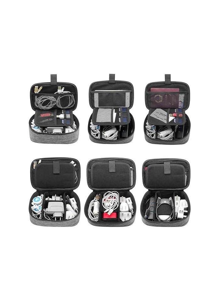 sisma - Travel Carrying Bag for Phone Chargers Cables Batteries Adapter USB Sticks Mouse SD Cards, Sisma Storage Case Universal Electronic Accessories Organizer, Gray - Image 1