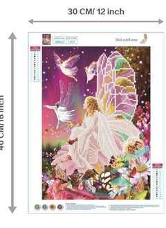 KASTWAVE DIY Painting Kits, KASTWAVE 5D Resin Full Drill Diamond Butterfly Fairy Diamond Mosaic Craft Full Diamond Painting Kit by Numbers Diamonds Painting Kits for Kids DIY for Gift and Home Wall Decor  - Image 2