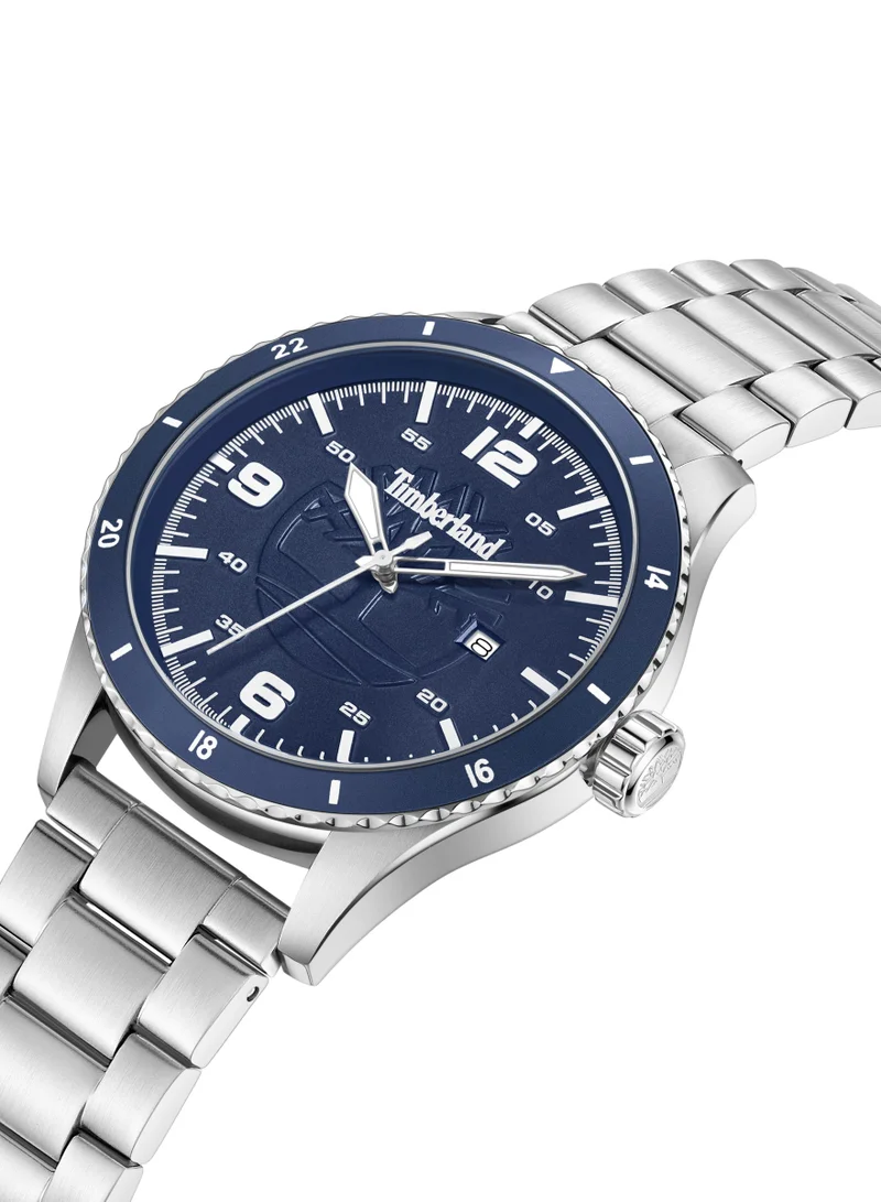 Timberland Ashmont Men's Watch 46mm Analog Navy Dial Silver Stainless Steel Strap