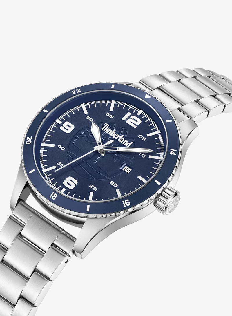 Timberland Navy Ashmont Men's Watch 46mm Analog Navy Dial Silver Stainless Steel Strap for Men | Best Price UAE