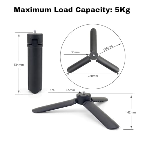 GetZget® Universal Tripod Table Mount Compatible with DJI Ronin 2/3/4, RSC, Osmo OM 4/5/6/7 Mobile Gimbals & Zhiyun DSLR Gimbals - 5Kg Load Capacity, 1/4" Screw Compatible Desktop Stand Accessories - Image 4