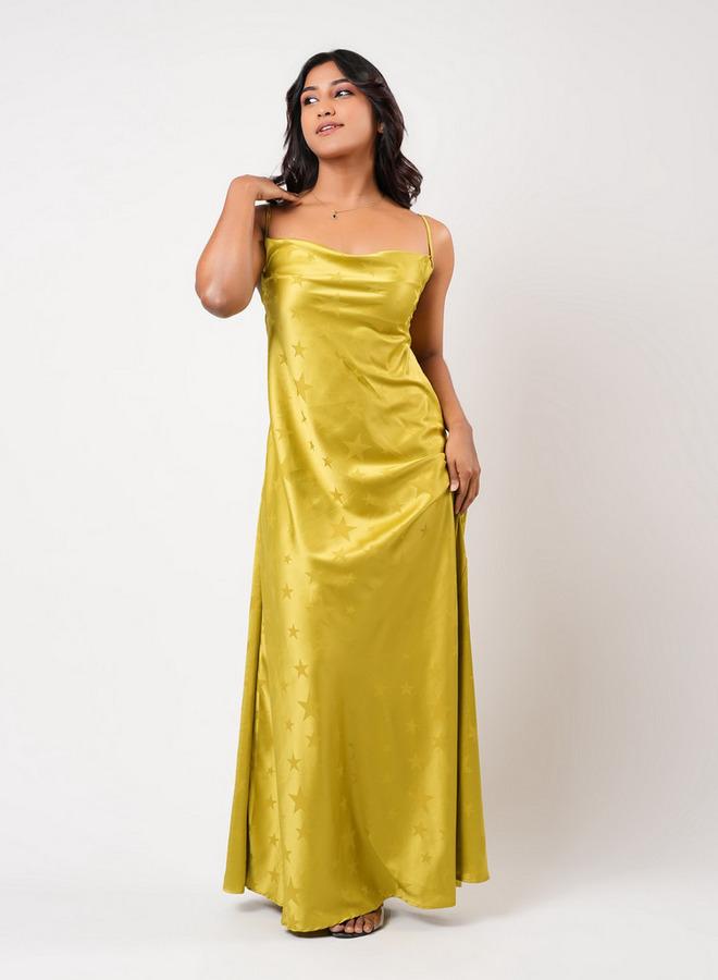 Aadaraya Sleeveless Star Print Maxi Night Gown - Image 1