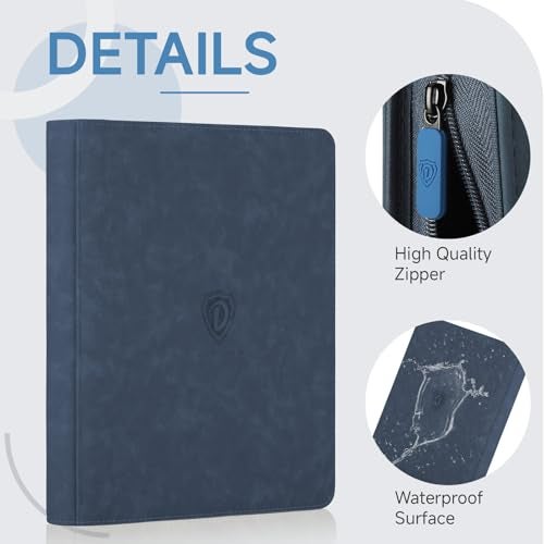Deoyibu 9 Pocket Card Binder,360 Pockets Trading Card Binder,Double Sided Pocket Collection Binder,Card Folder for MTG,TCG,Game Cards,Sport Cards,Navy Blue - Image 2