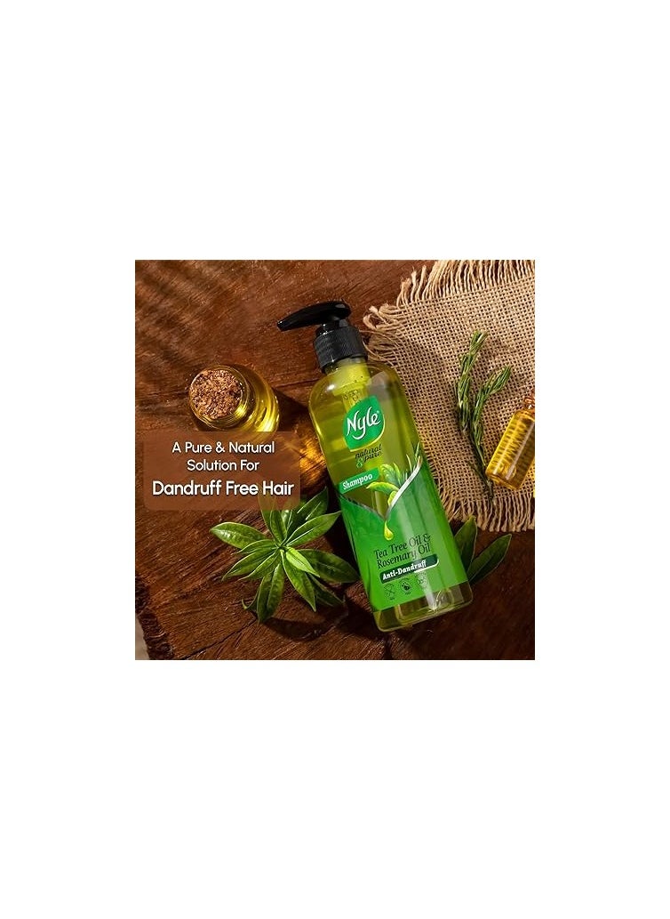 Nyle - Nyle Natural Pure Anti Dandruff Shampoo With Goodness Of Tea Tree Oil Rosemary Oil For Men Women No Paraben And No Sulphate - Image 1
