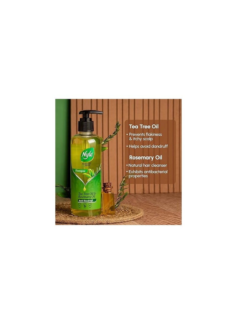 Nyle - Nyle Natural Pure Anti Dandruff Shampoo With Goodness Of Tea Tree Oil Rosemary Oil For Men Women No Paraben And No Sulphate - Image 1