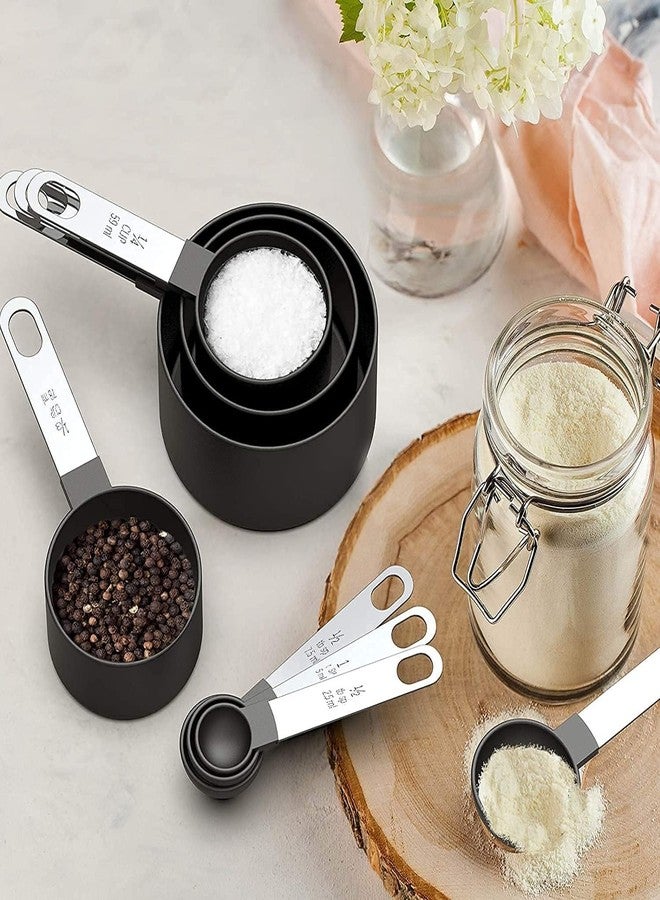 MobFest® Food Grade BPA Free 8 Pcs Kitchen Baking Measuring Cup and Spoon Set with Engraved Measurements Stainless Steel Handle, Dishwasher Safe, Rustproof, Odorless Measuring Spoons & Cups (Green) - Image 5