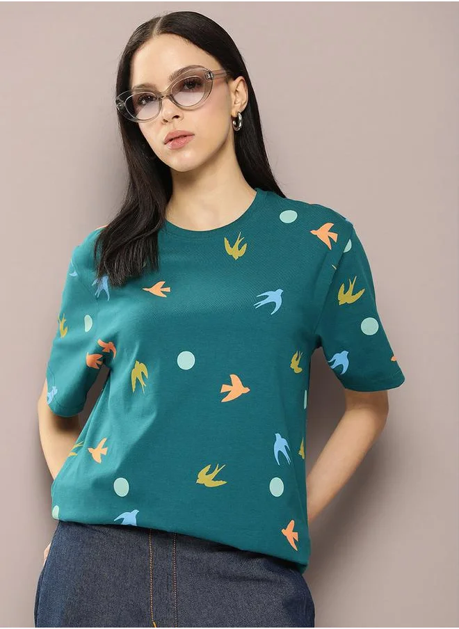 Dillinger Oversized Graphic Print Longline T-Shirt by Styli