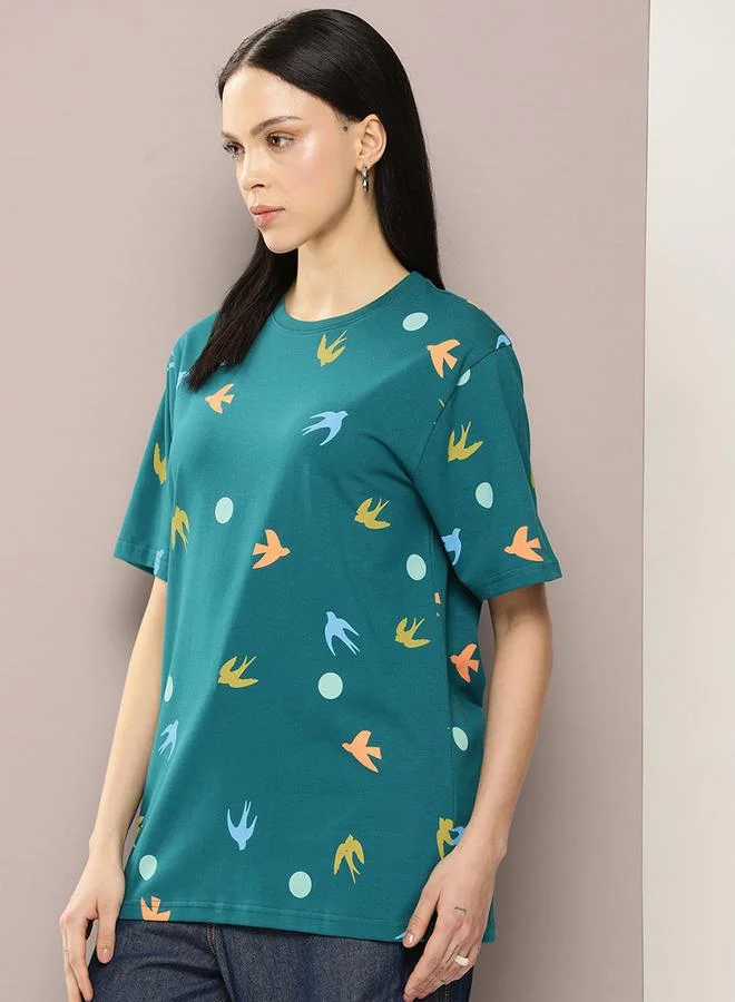 Dillinger Oversized Graphic Print Longline T-Shirt by Styli