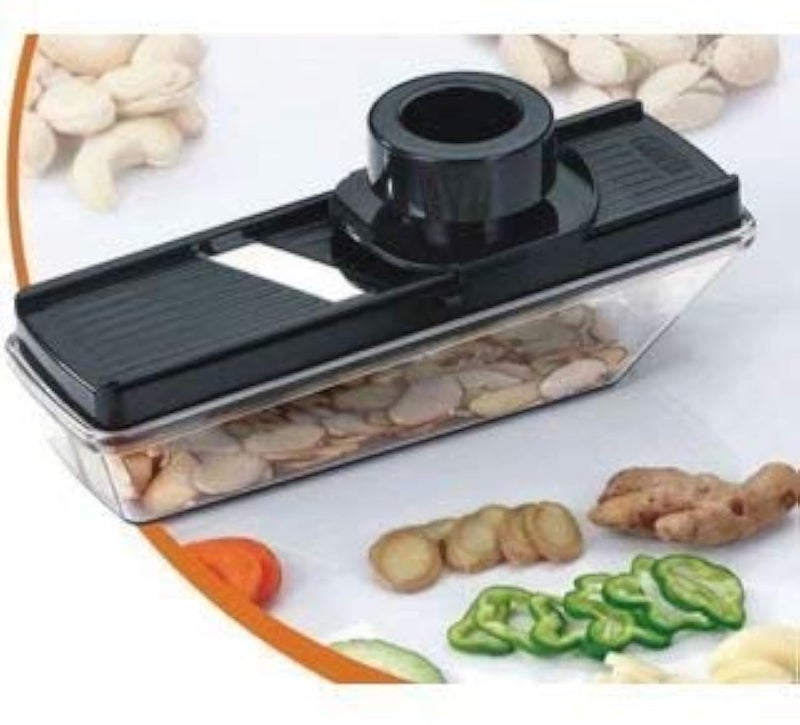 OZXI Stainless Steel, Plastic Vegetable and Dry Fruit Slicer Cutter, Multicolour Pack of 1. - Image 3
