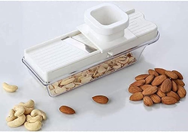 OZXI Stainless Steel, Plastic Vegetable and Dry Fruit Slicer Cutter, Multicolour Pack of 1. - Image 1