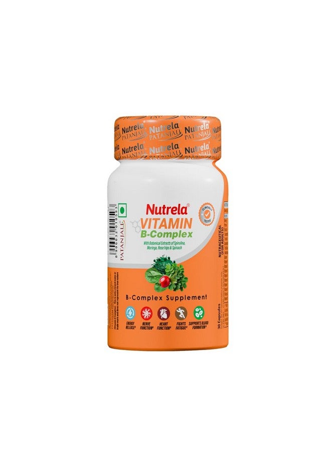 Nutrela Daily Energy Biofermented B Complex for Men & Women - 30 Veg Capsules - Image 1